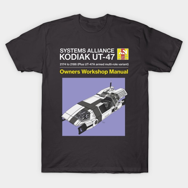 Mass Effect - Kodiak Workshop Manual T-Shirt by tombromdotcom